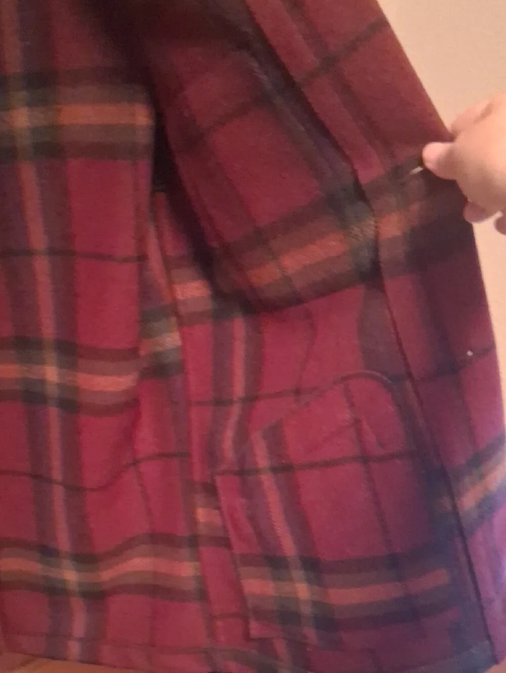 Pendleton Men's Maroon Plaid Wool Field Jacket